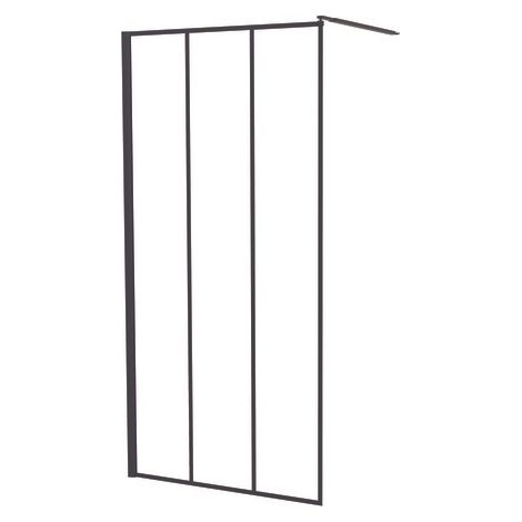 ONDEE ZEN - Paroi de douche VERIA - Verre 8mm - Décor et Finition Noir mat - 100x200cm (1/7)