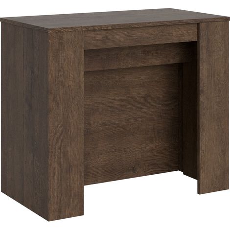 Consolle Allungabile 90-296x48x77 cm in Nobilitato Marrone (1/4)