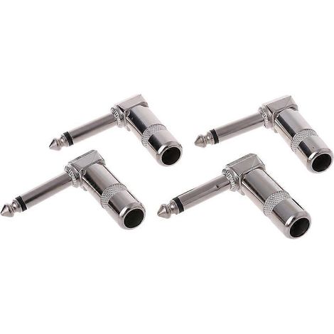 4 Stück rechtwinklige 6,35-mm-TS-Mono-Klinkenstecker für Gitarren (1/5)