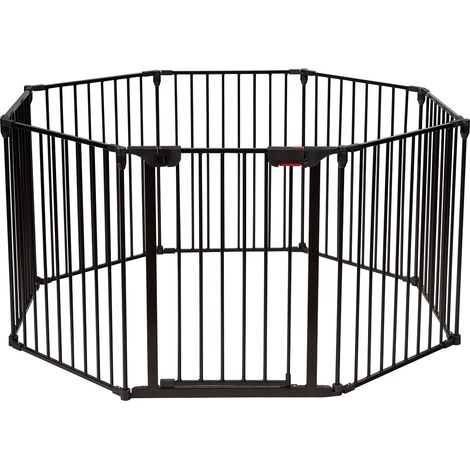 Barrière de sécurité lot de 1 pour cheminée 500 x 75 cm protection robuste réglable design noir