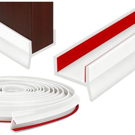 Joint Plinthe Cuisine Profil D'étanchéité, 8 Mètres Profil D'étanchéité pour Plinthe de Cuisine, Autocollante Caoutchouc de Profilé D'étanchéité, Blanc, pour 15mm, 16mm, 17 mm Protection Plinthes (1/5)