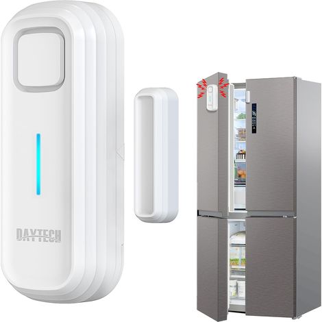 Alarme de Porte frigo – Rappel de Porte Ouverte avec délai de 1/2/3/4 Minutes en Cas d'ouverture, 0-120 DB, 2 Sons Alerte, et fenêtres, adaptée, réfrigérateurs, Maisons (Lot de 1) (1/5)
