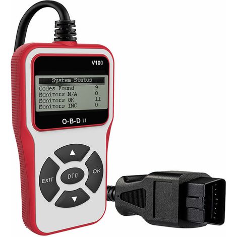 Lecteur universel de code de défaut de moteur de voiture de scanner d'OBD II EOBD OBD 2 PEUT outil diagnostique de balayage pour des voitures de protocole d'OBD II depuis 1996 - rouge Autres pi (1/5)