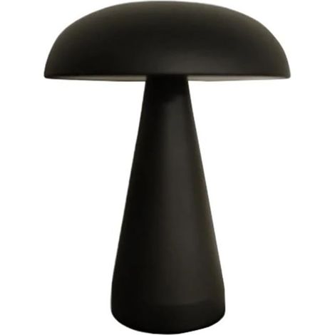 Wiederaufladbare LED-Nachttischlampe in Pilzform, ideal zum Lesen, für Schlafzimmer oder Büro, schwarz (1/4)