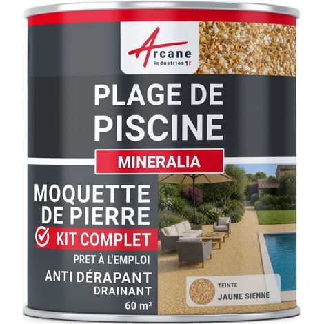 Kit moquette de pierre piscine - Antidérapant & drainant haute résistance - 60 m² Jaune Sienne - ARCANE INDUSTRIES