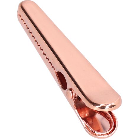 Pince de scellement 7,9 cm, poignée confortable, design robuste à dents internes, outil de cuisine pour bureau, photos, papier, couleur or rose (1/5)