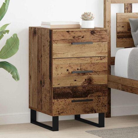 Cabinet de chevet-Table de nuit-Table de chevet Bois Ancien 40 x 40 x 66 cm Bois d'ingénierie 306027 (1/5)