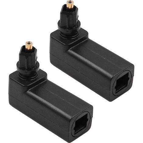 Toslink-Optikadapter – 2 Stück – 360°-Anschluss – S/PDIF-Digitalaudio – Für Fernseher und Heimkino – Schwarz (1/5)
