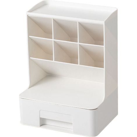 Boîte de rangement de bureau, tiroir multi-compartiments, porte-stylo incliné, organisateur de bureau, support de papeterie divers pour étudiants et enfants (1/5)