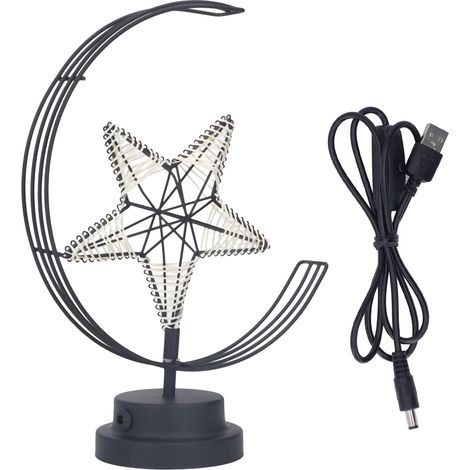 étoile en fer forgé fil de coton enroulé lampe de chevet
