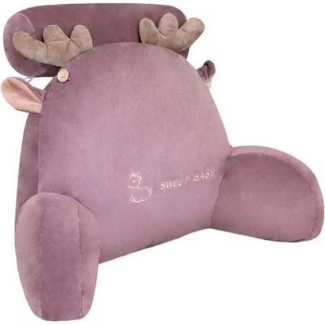 Coussin en peluche - Non spécifié - Oreiller de lecture - 70x40cm - Déhoussable - Violet (1/4)