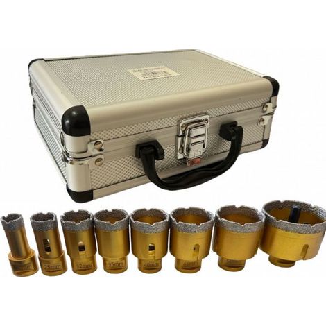 Set 8 Frese a Tazza diamantate per smerigliatrice da 20 a 68mm Valigia ART.07673