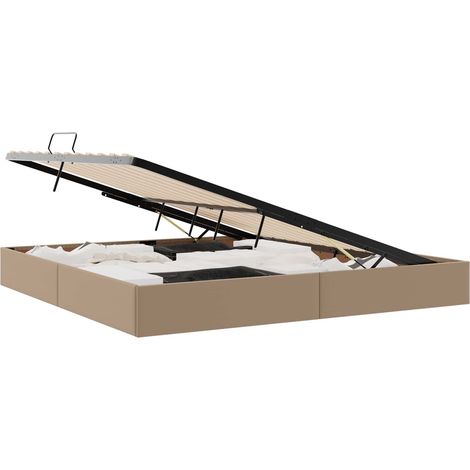 Cadre de lit ottoman Cappuccino 200 x 200 cm Simili cuir vidaXL