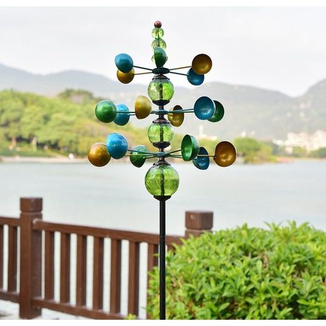 Windspiel Windfänger Gartendekoration Rotierendes Windrad aus Gusseisen für Terrasse, Rasen und Garten (1/2)