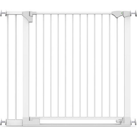 Safetots SafeStep Gate, White, 110cm - 117cm, Extra Low Walkthough, 81cm Extra Wide Doorway, Extra Wide Baby Gate