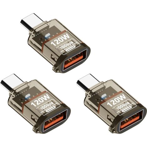Lot de 3 adaptateurs USB C vers USB-C 10 Gbps 5 V/9 V/12 V OTG pour ordinateurs/ordinateurs portables/disque en U/disque dur (1/5)