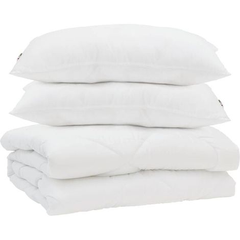 Ensemble couette et oreiller d'été en duvet, 3 pièces, microfibre blanche. (1/5)