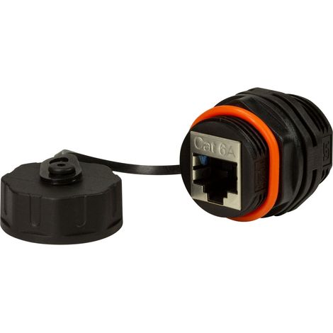 RJ45 Cat.6A LogiLink IP68 2-Wege-Industriebuchse mit Schutzschirmung (1/4)