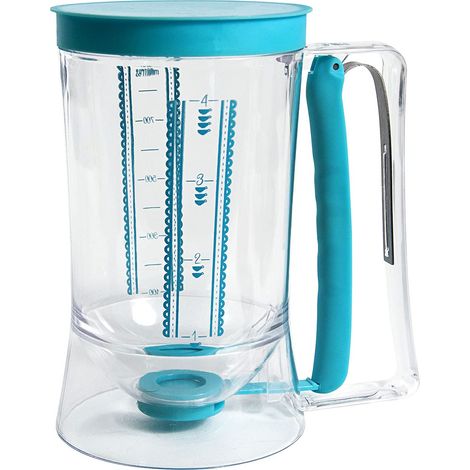 Lily Cook, Bottiglia dispenser per pastella, Versatore per pastella per torte con pistone e coperchio, Graduazione da 900 ml, Taglia unica, Colore casuale (1/4)