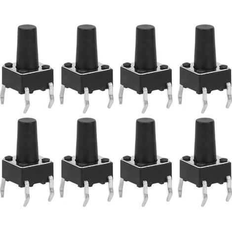 Interrupteur à bouton poussoir tactile 50 pièces, interrupteur à bouton tactile momentané Mini interrupteur à bouton DIP interrupteur à bouton poussoir tactile, pour toutes sortes de,Lilaris (1/5)