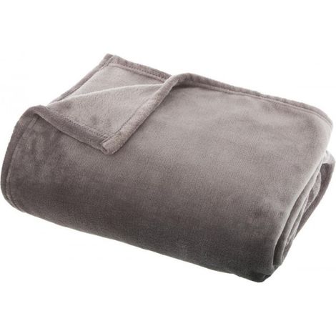 Plaid flanelle 130 x 180 cm Atmosphera - Gris