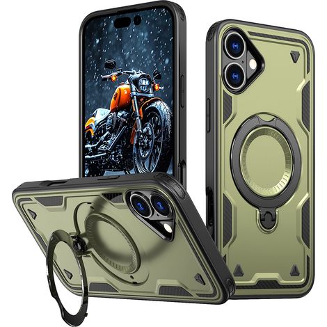 Funda Hybrid Armor Trendy con MagSafe para iPhone 16 Plus - Verde (1/5)