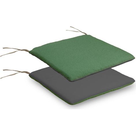 Cojín reversible de silla Verde - Gris 42cm (ancho) x 3cm (alto) (1/5)