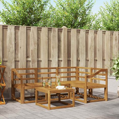 Outdoor-Sofagarnitur 5 pcs Natur Massivholz Akazie (1/5)