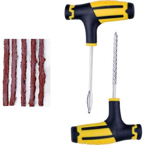 Attrezzi per la riparazione di pneumatici auto, strisce di gomma, kit di riparazione pneumatici, set di attrezzi per il rimbalzo, pneumatico tubeless, tappo per foratura (1/4)