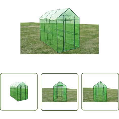 The Living Store Gewächshaus Stahl XL - Gewächshaus - Treibhaus - Gartenhaus - Kunststoff Greenhouse - Gartengeräte (1/5)