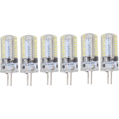 Jeffergarden Lampadina LED GY6.35 a 6 pezzi, 5W AC 12V, bianco caldo 2700-3000K, bianco 6000-6500K, 500LM, 72LED, lampadine per ufficio e casa, bianco puro (1/4)