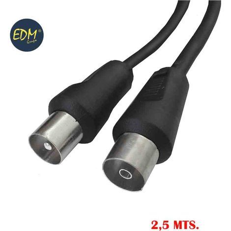 Prolunga TV-video 9,5mm 2,5m confezionata nera EDM
