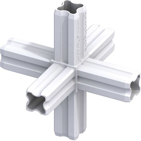 alfer Knotenverbinder 23,5 mm weiß 6 Zapfen Kunststoff Verbinder Eckverbinder (1/2)