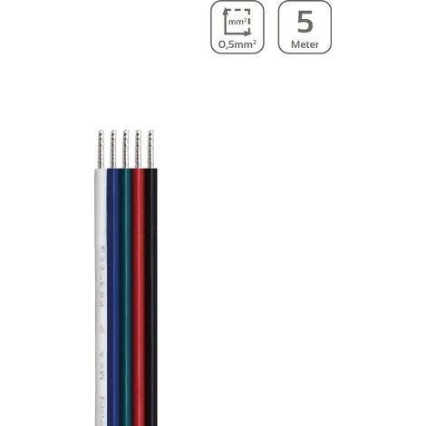 LED Kabel RGBW 5-polig - Querschnitt: 5x0,5mm² / AWG20 - Länge: 5m