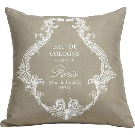 Cuscino decorativo Eiffel A04 in cotone 50x50x16 Fantasia, Beige
