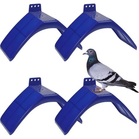 4 Pièces  Bleu  20 X 10 X 12 cm Support de Repos de Colombe,Anti-Dérapage Conception Colombe Reste Stand,Pigeon Rest Stand Réutilisable en Plastique,pour Pigeons, Perroquets et Autres Oiseaux