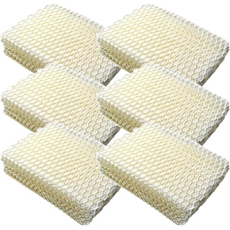 Filtro de mecha para humidificador compatible con humidificadores ReliOn WF813, RCM-832, RCM832, RCM-832N, DH-832, Duracraft, DH-830, Robitussin, DH832, Honeywell y HC832 (paquete de 6) (1/4)