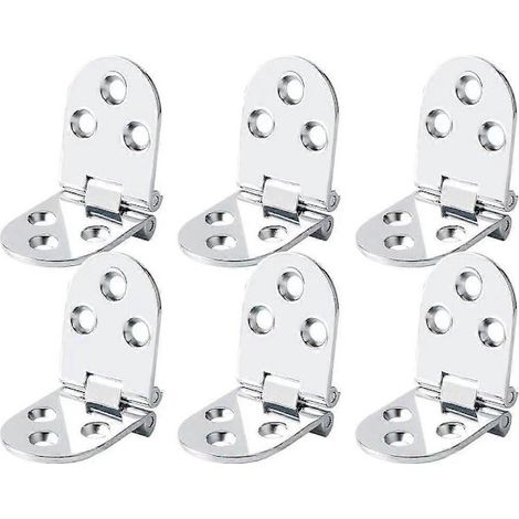 Lot de 6 charnières plates pliantes pour porte de placard, table de machine à coudre  charnière pliante en alliage de zinc, charnière à rabat avec vis, argent 8030 mm [DB] (1/5)