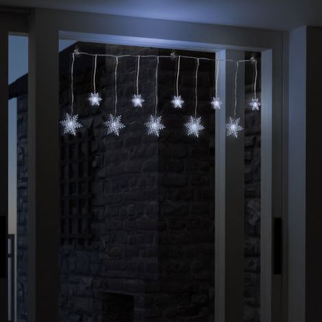 Schneeflocken Lichterkette 10LEDs kaltweiß-MLK083 (1/5)