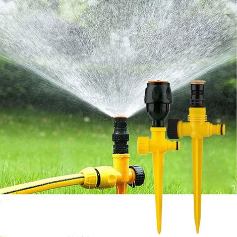Tête d'arrosage automatique rotative à 360° pour l'arrosage du jardin et de la pelouse, système d'irrigation paysagère, insert de sol en plastique + tête d'arrosage magnétique (1/5)