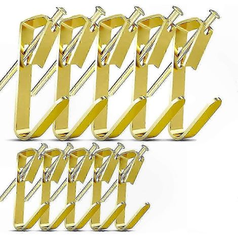 Crochets muraux et clous pour cadres - Lot de 50 crochets + 50 pointes, fixation solide pour tableaux et décorations (1/5)
