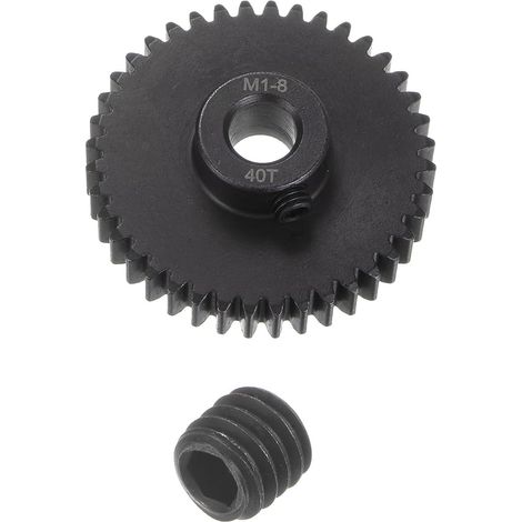 Mod 1 Pignon 40 Dents 8mm Alésage Engrenage à Crémaillère en Acier Trempé pour Voiture RC et Camion (1/5)