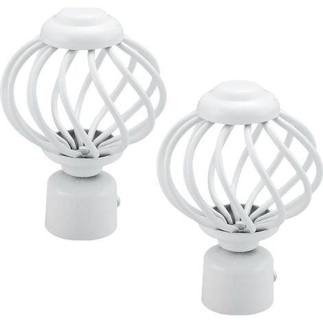 2 pièces Embouts de Tringle à Rideau Fer Lot de Bouchons Décoratifs Cage pour Barre Rideau Remplacement Finials pour Tringle Rideaux Style Industriel Accessoires pour Fenêtre et (1/5)