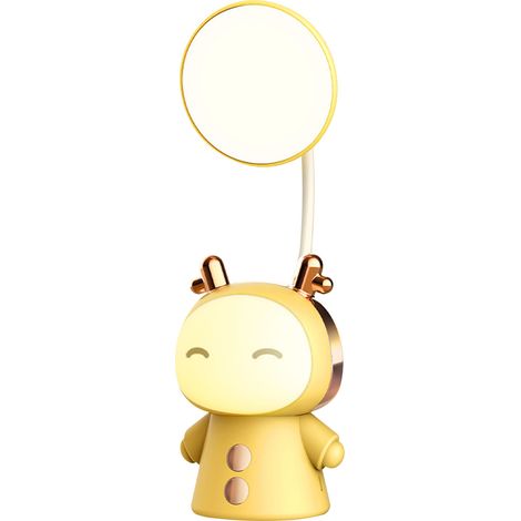 Ortviai Lampe de Bureau LED Cartoon avec Protection Oculaire, Rechargeable USB, Jaune Citron, Éclairage Réglable (1/5)