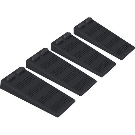 (Noir)4 pièces cale porte caoutchouc souple, Hauteur Reglable Antidérapante bloc, Non Toxique, Non Odeur arrêt de porte, Protège Sols et Murs, Pour Tapis, Béton, parquets (1/5)