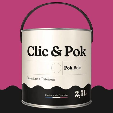 Peinture Bois Extérieur – POK BOIS - 2,5L - RAL 4010 - Telemagenta- Résistante aux intempéries - Ne s'écaille pas