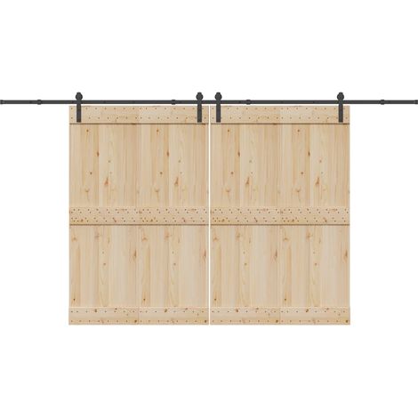 Schiebetürbeschlag-Set 400 cm Stahl Schwarz