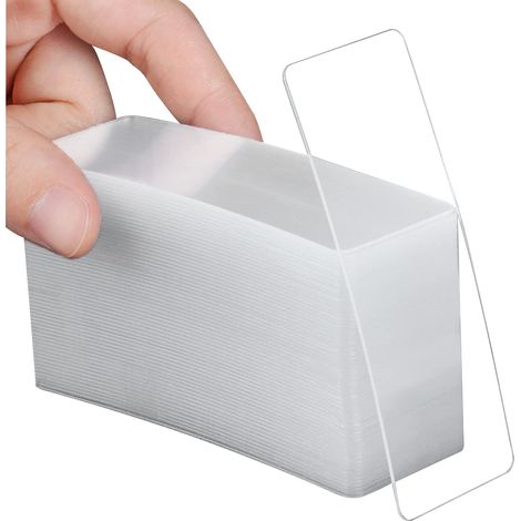 120 Pièces Ruban adhésif double face extra fort, Ruban adhésif multifonctionnel et réutilisable transparent lavable Nano Tape Fixation de divers objets dans Voitures, Cuisine, Domicile ou Bureau(1.34. (1/5)