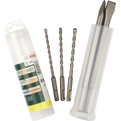 Bosch 2607019456 5 Piece SDS Plus Chisel & Hammer Drill Bit Set (1/2)