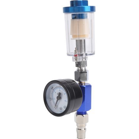 Druckluftpistole mit Druckregler und Manometer, Inline-Öl- und Wasserabscheiderfilter (1/5)